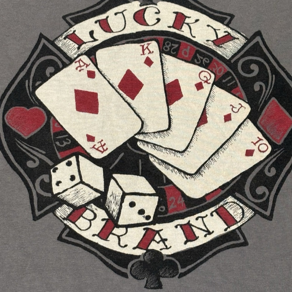 Vintage Lucky Brand Royal Flush Tshirt Made In USA Large